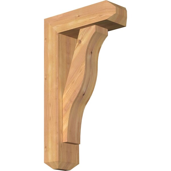 Ekena Millwork Funston Craftsman Smooth Bracket w/ Offset Brace, Western Red Cedar, 5 1/2"W x 16"D x 28"H BKT0604X16X28FST04SWR - main